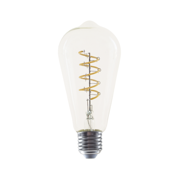LED FILAMENT E27 DIM ST64 4W SPIRAL 1800K 230V AC 300LM RA80 30000H 360°