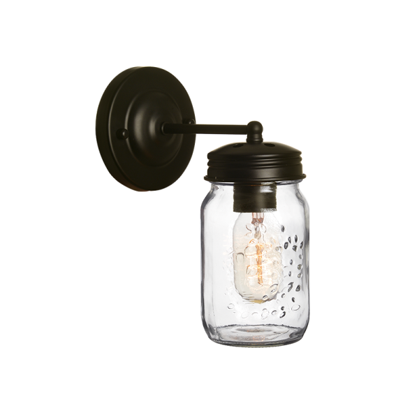 ΕΠΙΤΟΙΧΟ Φ/Σ 1ΧΕ27 ΜΑΥΡΟ ΜΕΤΑΛΛΙΚΟ+ΓΥΑΛΙ Φ10Χ18Χ22CM BERY