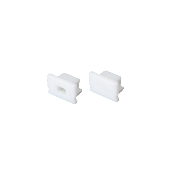 SET OF WHITE PLASTIC END CAPS FOR P127 1PC WITH HOLE & 1PC WITHOUT HOLE 