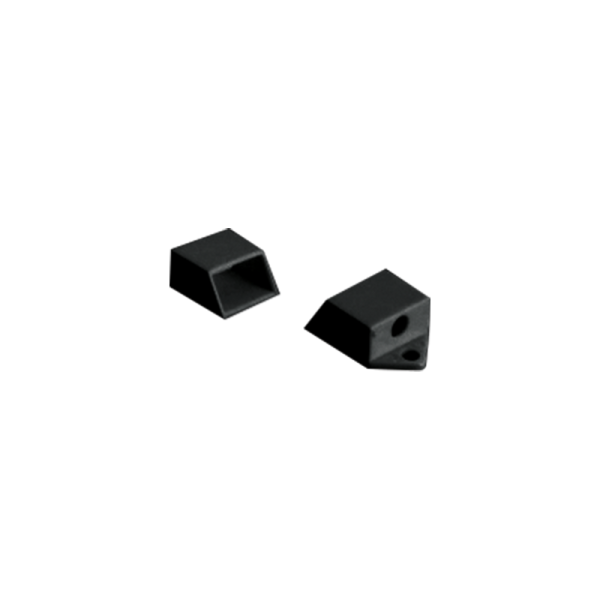 SET OF BLACK PLASTIC END CAPS FOR PROFILE P151B, 2PCS WITH HOLE 