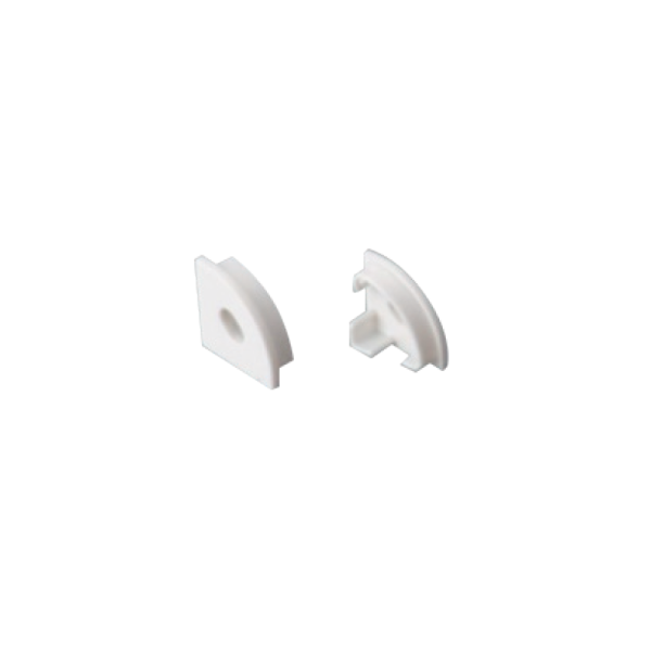 SET OF WHITE PLASTIC END CAPS FOR P161, 1PC WITH HOLE & 1 PC WITHOUT HOLE  