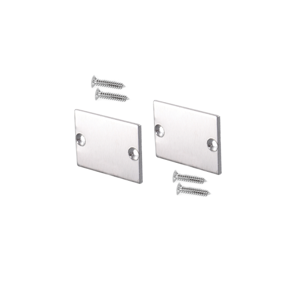 SET OF METAL END CAPS FOR PROFILE P217, 2 PCS WITHOUT HOLE  