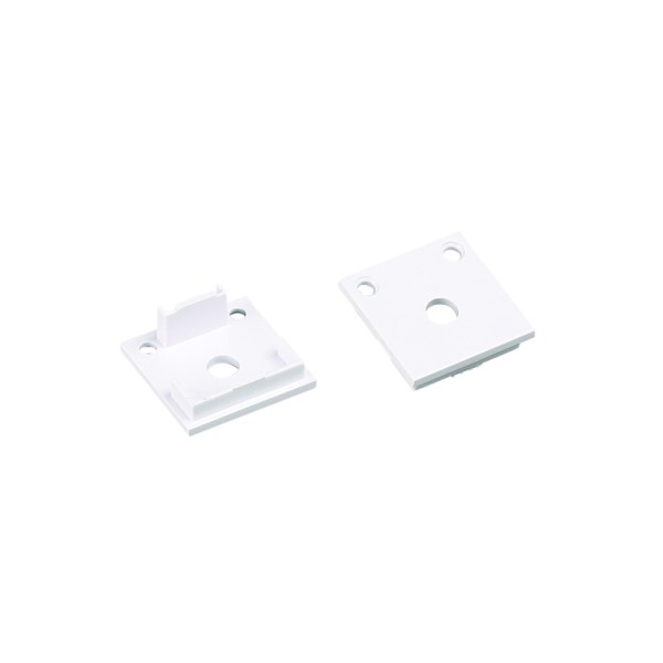 SET OF WHITE PLASTIC END CAPS FOR P28N, 2PCS WITH HOLE