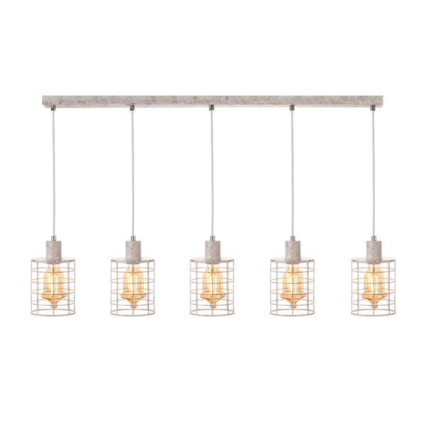 ΚΡΕΜΑΣΤΟ Φ/Σ 5ΧΕ27 ΜΕΤΑΛΛΙΚΟ ΛΕΥΚΟ ΣΚΟΥΡΙΑ 100Χ12,2ΧΗ120CM DUBLIN