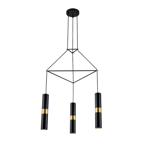 ΚΡΕΜΑΣΤΟ Φ/Σ 3XGU10 ΜΑΥΡΟ ΜΕΤΑΛΛΙΚΟ 56X49XH150CM DA VINCI