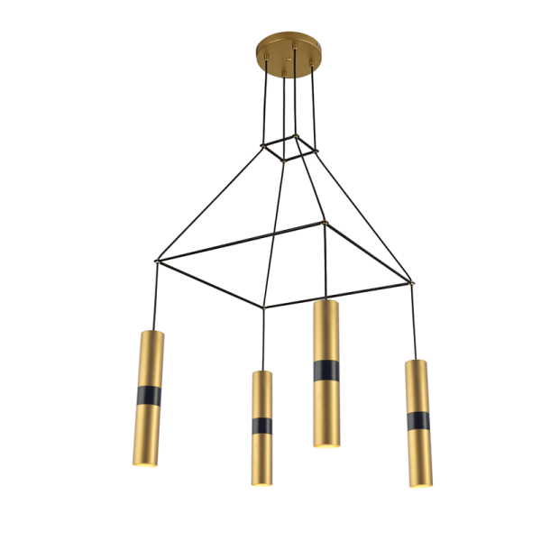 ΚΡΕΜΑΣΤΟ Φ/Σ 4XGU10 ΟΡΕΙΧΑΛΚΟ ΜΕΤΑΛΛΙΚΟ 56X56XH150CM DA VINCI