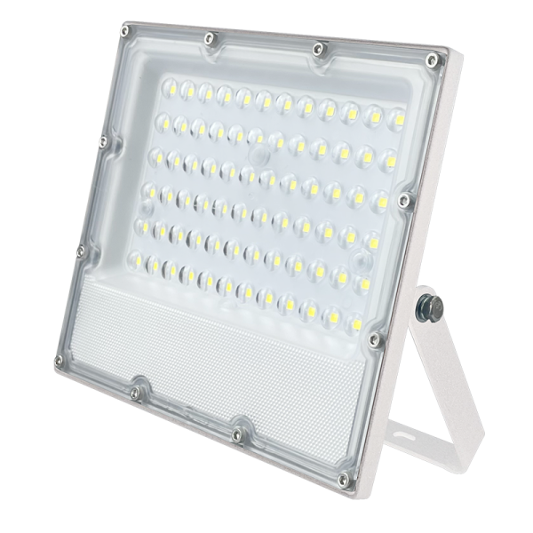  LED WHITE SMD FLOOD LUMINAIRE IP65 50W 4000K 6000Lm 100-277V RA80 IK08 5YRS BREATHING VALVE