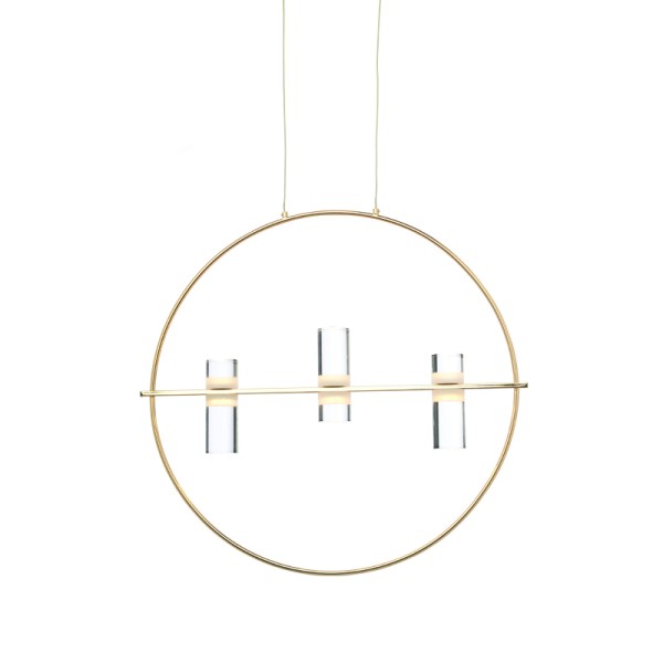 ΚΡΕΜΑΣΤΟ Φ/Σ LED2835 12W ΧΡΥΣΟ ΑΛΟΥΜΙΝΙΟ 3000Κ 1080LM D53XH173CM IONIAN