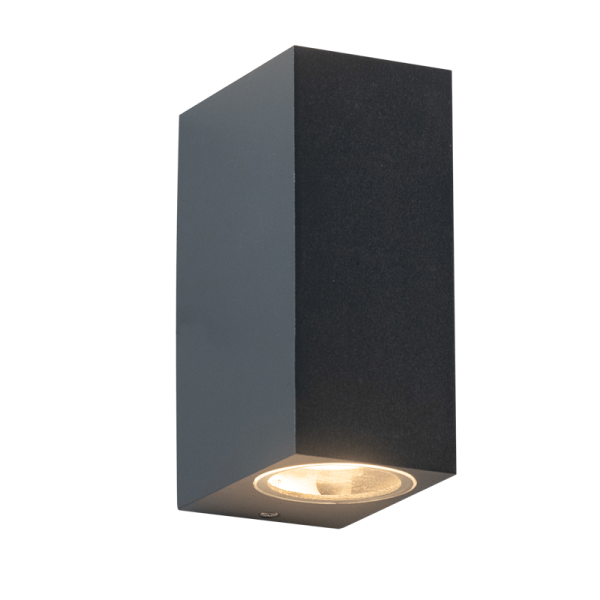 LUMINAIRE WALL DARK GREY GU10 230V AC IP65 MAX 2X7W