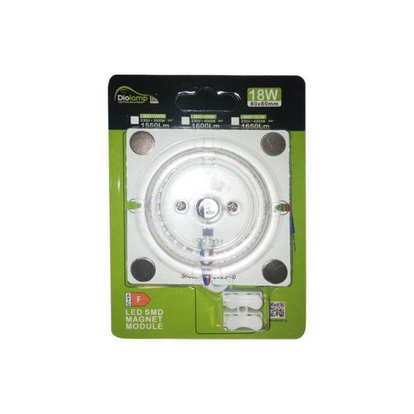 ^ LED SMD MAGNET MODULE 18W 230V AC 1650LM 160° 6500K RA80 30000H