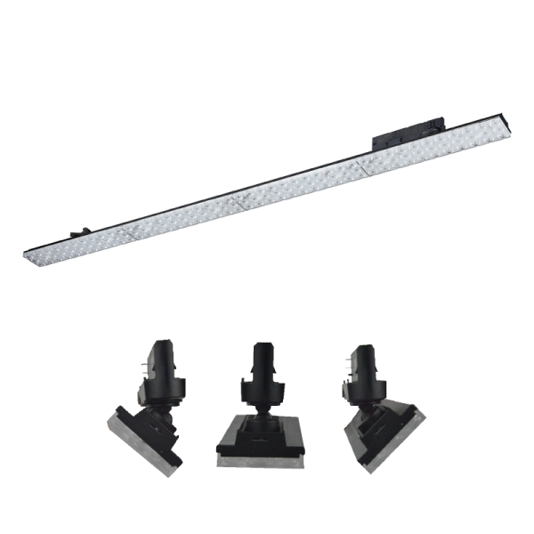 BLACK LED LINEAR MOVABLE TRACK LUMINAIRE 40W 4000K 3-PHASE 90° 5600LM 230V AC Ra90 L1144MM 5YRS 