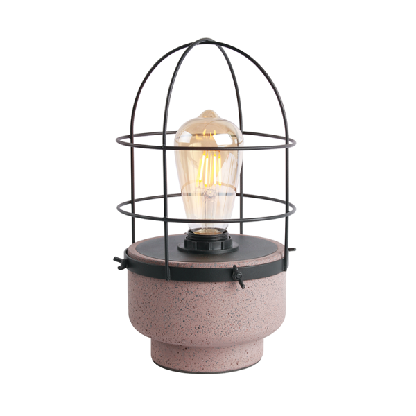 ΕΠΙΤΡΑΠΕΖΙΟ Φ/Σ 1ΧΕ27 ΚΟΚΚΙΝΟ ΤΣΙΜΕΝΤΟ+ΜΑΥΡΟ ΜΕΤΑΛΛΟ D16XH29CM EPOQUE