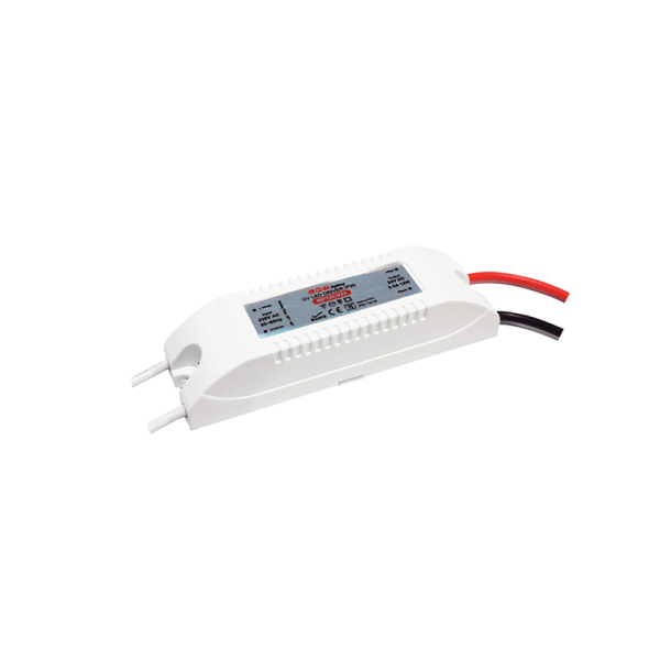 MINI PLASTIC CV LED DRIVER 12W 230V AC-24V DC 0.5A IP20 WITH CABLES