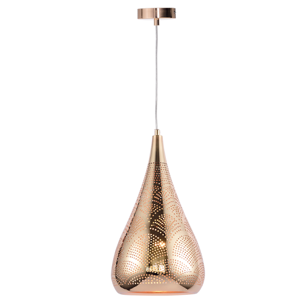 ΚΡΕΜΑΣΤΟ Φ/Σ 1ΧΕ27 ΜΕΤΑΛΛΙΚΟ ΓΥΑΛΙΣΤΟ ΟΡΕΙΧΑΛΚ Φ20ΧΗ41Χ160CM PLEIADES