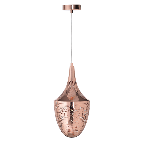 ΚΡΕΜΑΣΤΟ Φ/Σ 1ΧΕ27 ΜΕΤΑΛΛΙΚΟ ΓΥΑΛΙΣΤΟ ΧΑΛΚΙΝΟ Φ23ΧΗ43Χ160CM PLEIADES