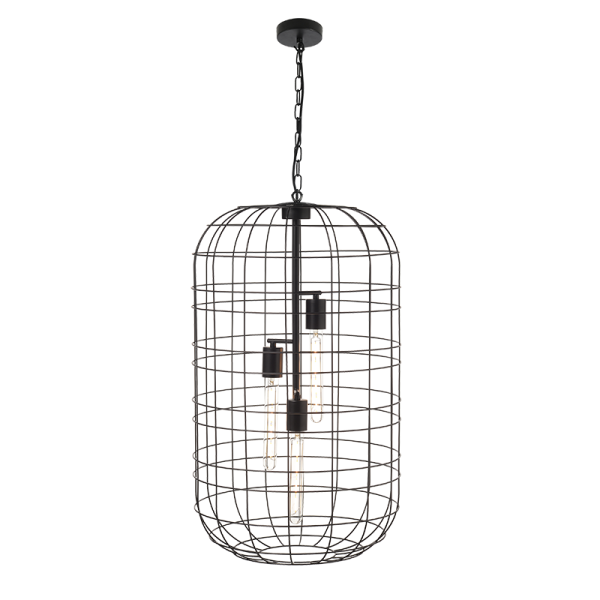 ΚΡΕΜΑΣΤΟ Φ/Σ 3ΧΕ27 ΜΕΤΑΛΛΙΚΟ ΜΑΥΡΟ Φ43ΧΗ120CM PROMETHEUS