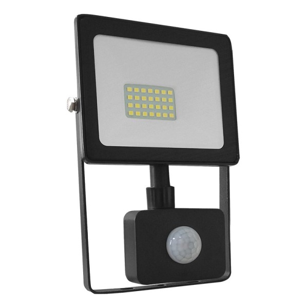 Υ/Κ BLACK SENSOR LED SMD FLOOD LUMINAIRE IP66 20W 3000K 1600Lm 230V RA80