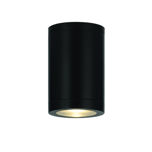 GU10  ROUND CEILING LUMINAIRE 230V AC MATT BLACK IP65 GU10 MAX.7W