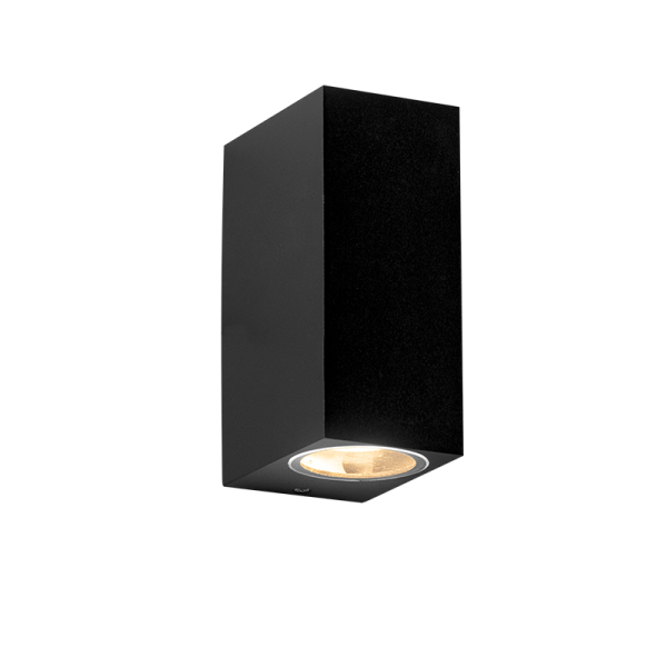 GU10 WALL LUMINAIRE PLASTIC 230V AC BLACK IP65 MAX.2X3W LED