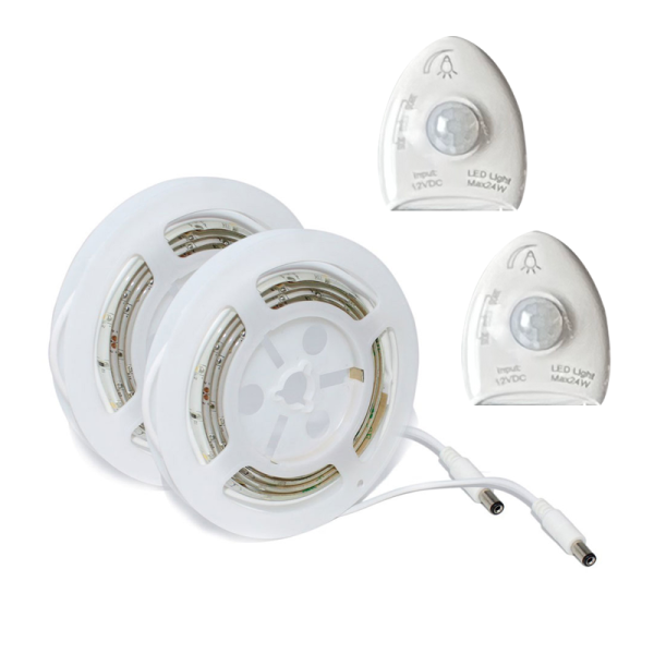 LED DIMMABLE KIT ME SMD ΛΩΡΙΔΑ 2X1.2M 2X5.8W 2X570LM IP65 NANO 3000K ΜΕ 2 ΑΙΣΘΗΤΗΡΕΣ & 12V DC DRIVER