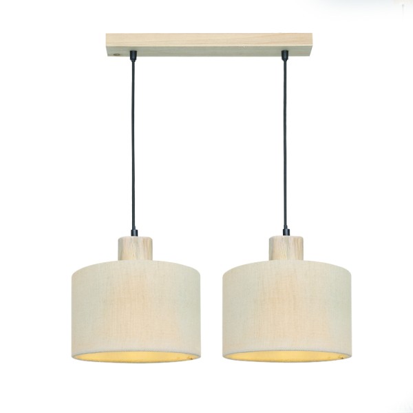 ^ΚΡΕΜΑΣΤΟ Φ/Σ 2ΧΕ27 CHIOS ΚΡΕΜ ΥΦΑΣΜΑ+ΞΥΛΟ 50X22XH130CM