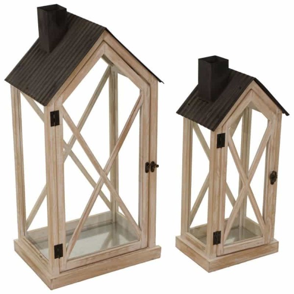 ART ET LUMIERE ΦΑΝΑΡΙΑ ΞΥΛΙΝΑ ΣΕΤ 2ΤΕΜ