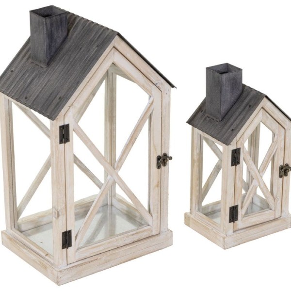 ART ET LUMIERE ΦΑΝΑΡΙΑ ΞΥΛΙΝΑ ΣΕΤ 2ΤΕΜ