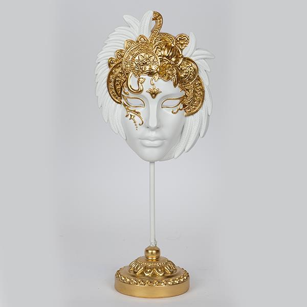 ΔΙΑΚΟΣΜΗΤΙΚΟ ΜΑΣΚΑ ΠΟΛΥΡΕΣΙΝ ΑΣΠΡΟ-ΧΡΥΣΟ 15.2x9.8x22.8cm