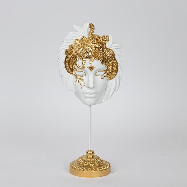 ΔΙΑΚΟΣΜΗΤΙΚΟ ΜΑΣΚΑ ΠΟΛΥΡΕΣΙΝ ΑΣΠΡΟ-ΧΡΥΣΟ 12.7x7.8x28.5cm