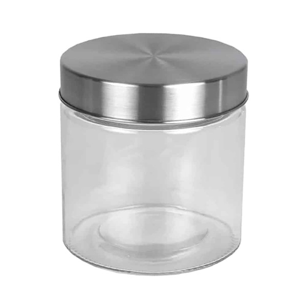 Yuk Βάζο Γυάλινο Κύλινδρος Με Inox Καπάκι 1lt 1089Y