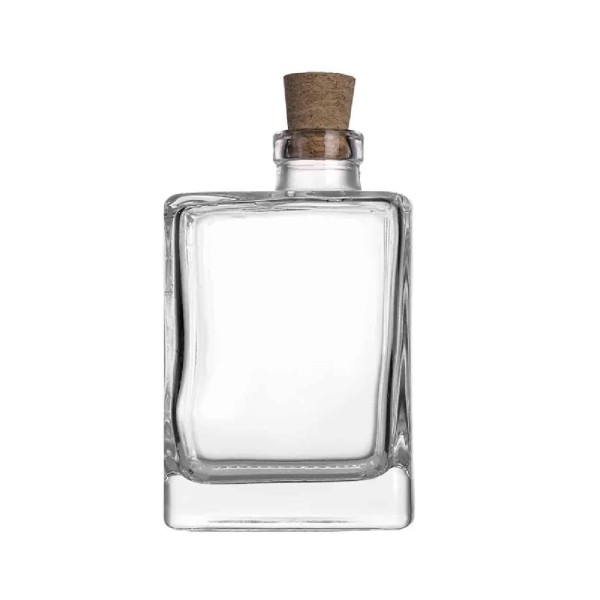 Yuk Μπουκάλι Γυαλί 300ml Τετράγωνο Με Καπάκι Φελλό