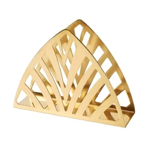 Yuk Χαρτοπετσετοθήκη Τρίγωνη Leaf Inox Gold 13x10εκ