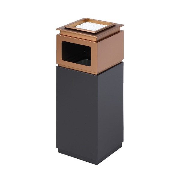 TEMNO Σταχτοδοχείο Δαπέδου Ανοξείδωτο Black/Copper Premium 30x30x78εκ 45lt