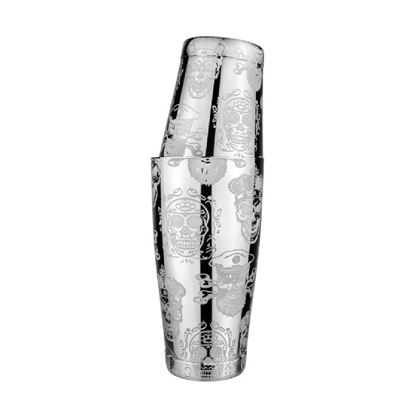 THE BARSTARDS Shaker Boston Tattoo Skull Tin-Tin Ανοξείδωτο 18/10 Δίπατο 600/800ml