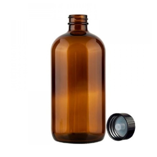 Yuk Μπουκάλι Γυαλί Καραμελέ 1000ml Με Καπάκι Μαύρο