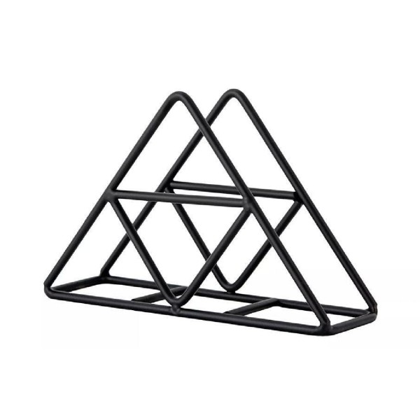 Yuk Χαρτοπετσετοθήκη Τρίγωνη Pyramid Ανοξείδωτη 17.5εκ Μαύρη Ματ