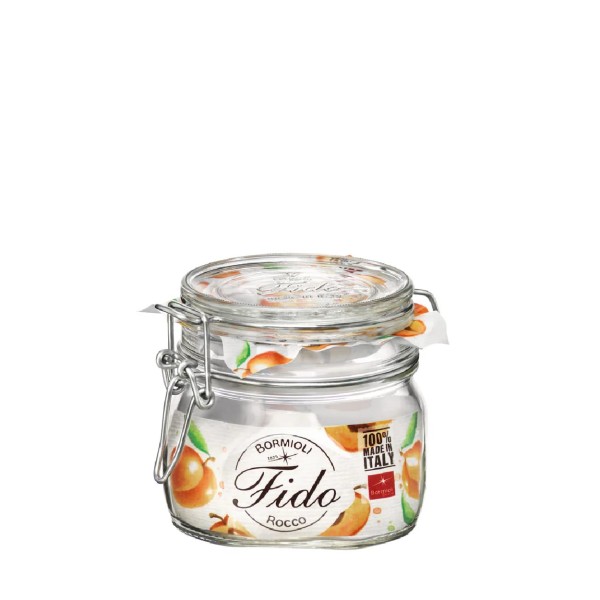 Bormioli Rocco Βάζο Γυάλινο Tempered Αεροστεγές Με Κλιπ Fido 500ml 11x10εκ