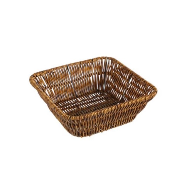 Yuk Καλάθι Τετράγωνο 21x21x5εκ Rattan Dark Brown