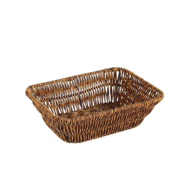 Yuk Καλάθι Ορθογώνιο 24x18x7εκ Rattan Dark Brown