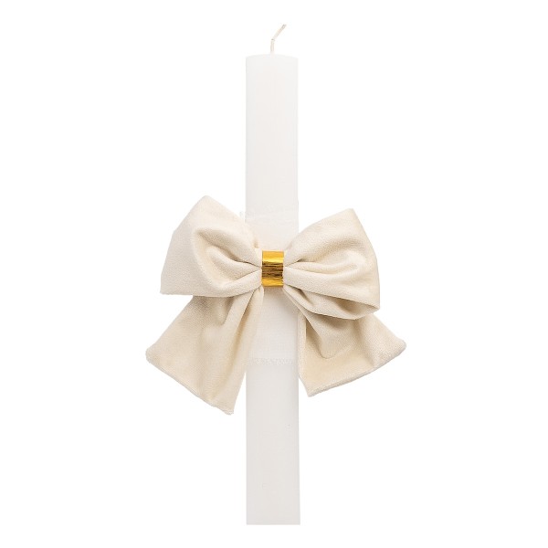 Beauty Home ΛΑΜΠΑΔΑ ΛΕΥΚΗ 33cm ΒΕΛΟΥΔΙΝΟ ΦΙΟΓΚΟΣ ΕΚΡΟΥ