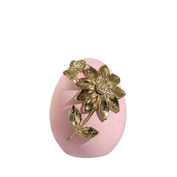 ΠΟΛΥΕΣΤΕΡΙΚΟ ΑΥΓΟ ΡΟΖ ΜΕ ΧΡΥΣΟ ΛΟΥΛΟΥΔΙ 10,8Χ11,5Χ14ΕΚ