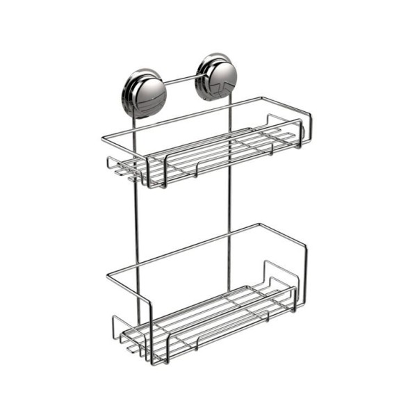 Ράφι διπλό με βεντούζες 30cm chrome Sealskin Elementals 