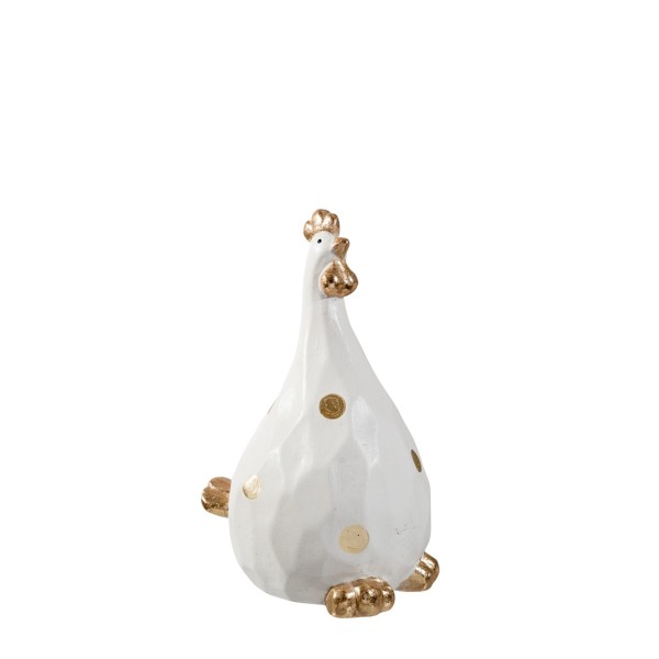 ΚΕΡΑΜΙΚΟΣ ΚΟΚΟΡΑΣ ΛΕΥΚΟΣ ΜΕ ΧΡΥΣΕΣ ΒΟΥΛΕΣ 14,5Χ12Χ22,5ΕΚ