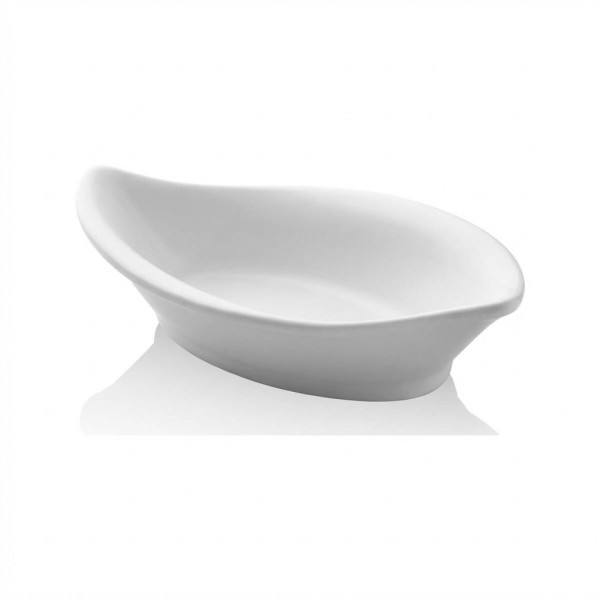 Yuk Μπολ Μελαμίνης Ασύμμετρο White Leaf 13x7εκ
