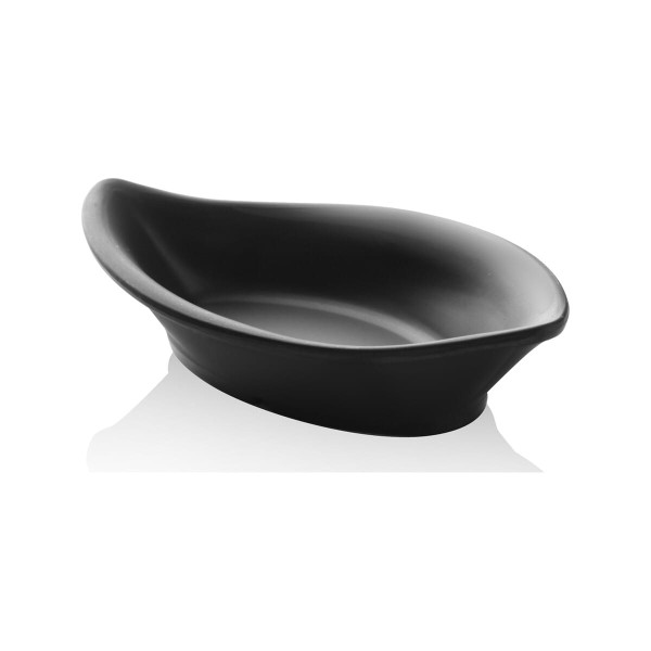Yuk Μπολ Μελαμίνης Ασύμμετρο Black Leaf 13x7εκ