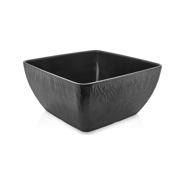 Yuk Μπολ Μελαμίνης Τετράγωνο XL Black Rock 32x14εκ