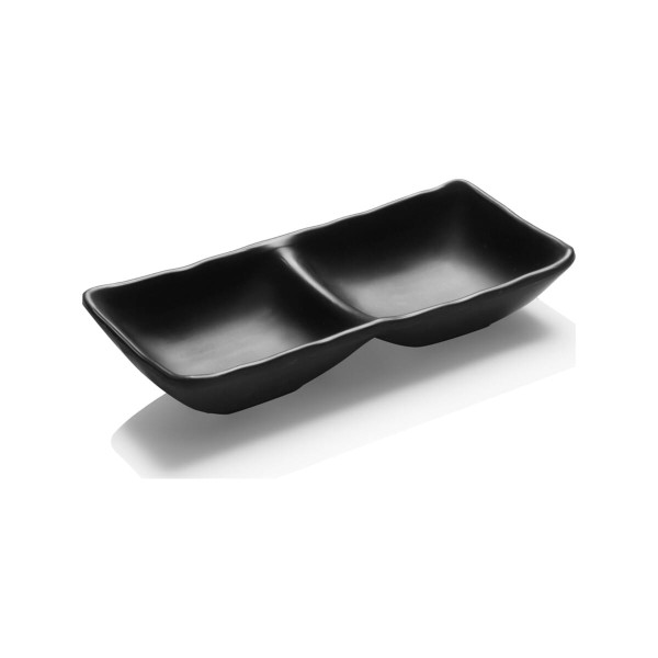 Yuk Μπολ Ντιπ Μελαμίνης Διπλό Τετράγωνο Black Rock(8εκ) 17x9εκ