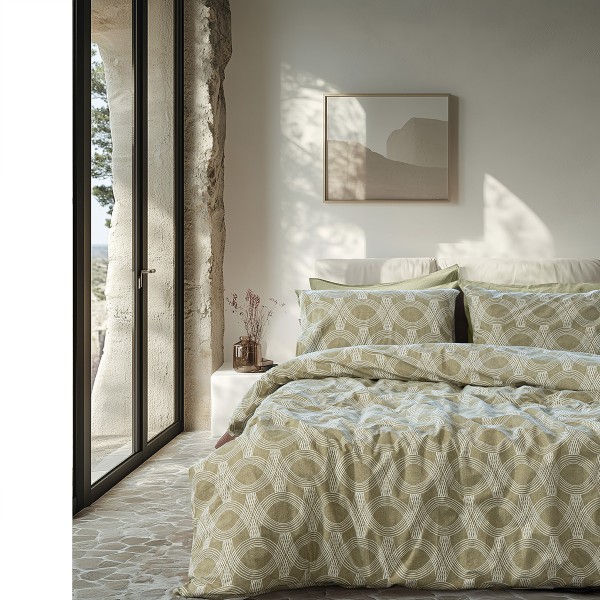 Beauty Home Σετ σεντόνια μονά με λάστιχο Glory Art 12377 110x200+32 Λαδί