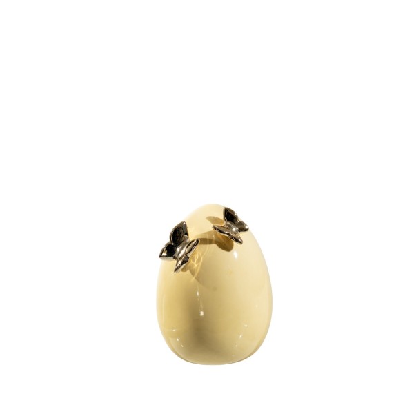 ΚΕΡΑΜΙΚΟ ΑΥΓΟ ΚΙΤΡΙΝΟ ΜΕ ΧΡΥΣΕΣ ΠΕΤΑΛΟΥΔΕΣ 8,5Χ8,5Χ11ΕΚ