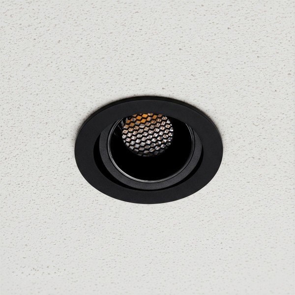 kelvo® LEO KLV-101-0314 Χωνευτό Κινούμενο Φωτιστικό Downlight Σποτ με Honeycomb Anti-Glare Reflector LED 10W 1300lm 38° AC 220-240V IP20 Φυσικό Λευκό 4500K - Bridgelux COB Chip & TÜV SÜD Driver - Μαύρο Ματ - Μ8.5 x Π8.5 x Υ6.6cm / Q7.5cm - 5 Χρόνια Εγγύησ